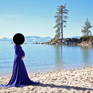 Saslax Maternity Off Shoulders Half Circle Gown